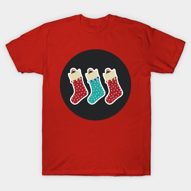 Merry Christmas - Stocking T-Shirt by theladyernestember